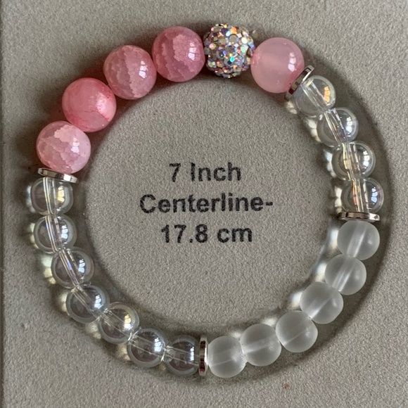 {Handmade} Pink and Gray Bracelet Set - Picture 4 of 5